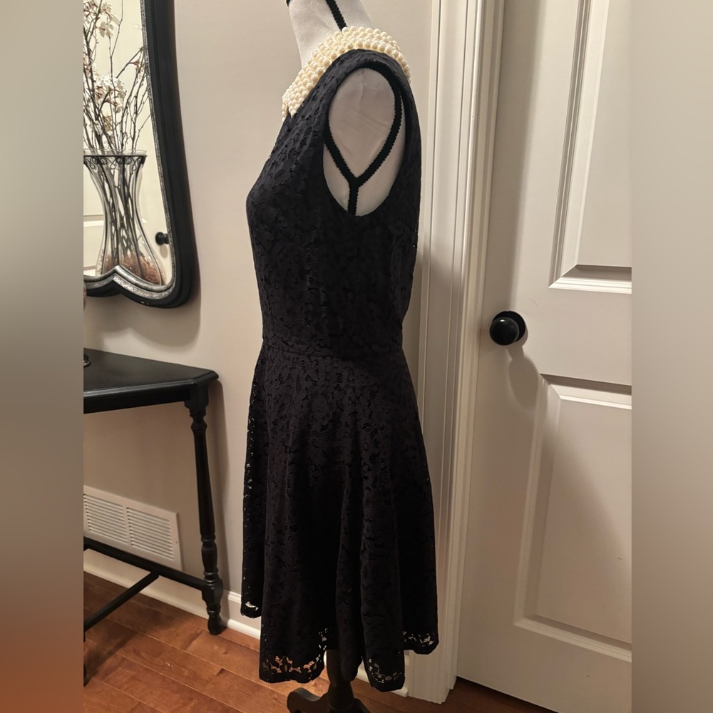 Betsey Johnson Black Lace Dress with Pearl Collar - Picture 5 of 10